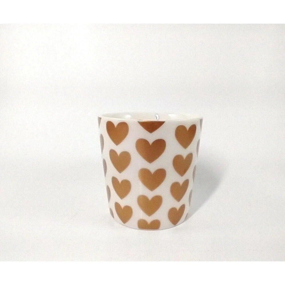 Starbucks Gold Hearts Espresso Shot Mini Coffee‎ Mug Cup Demitasse 3 oz. 2015